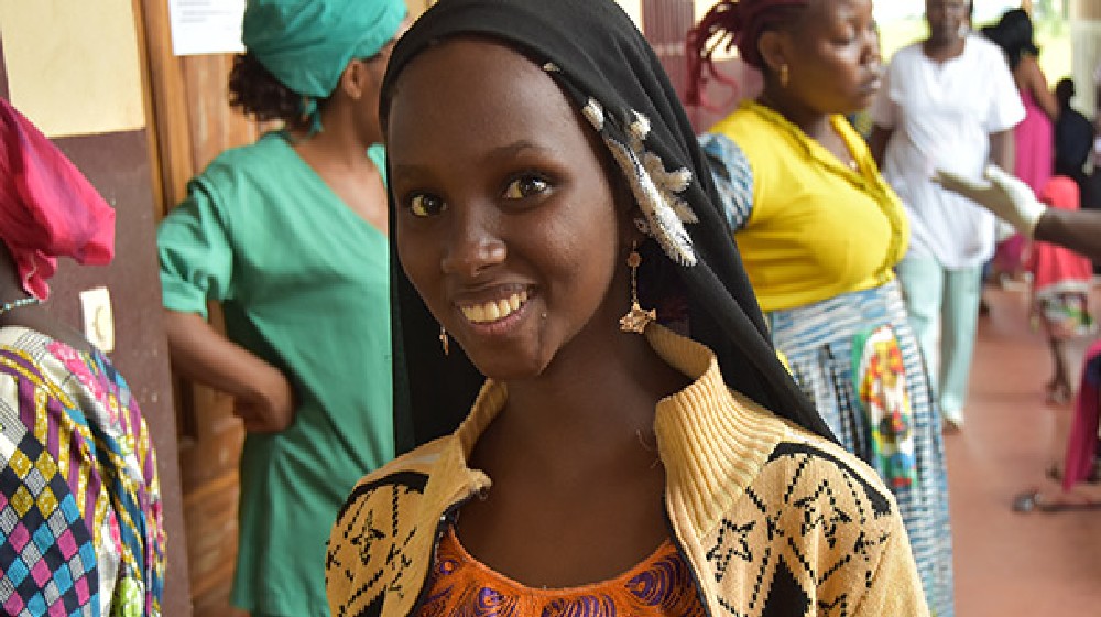 A young woman at a fistula-repair campaign in Batouri, Cameroon. 