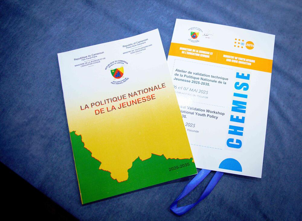 Draft copies of the new National Youth Policy. @UNFPACameroon/ 2025