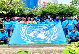 UNFPA staff join UN Staff in the march-past in Douala
