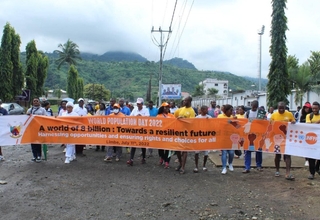 Marche sportives dans les artères de la ville de Limbé. Photo: UNFPA/Juillet 2022