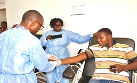 30 hospitals equipped with blood transfusion equipment