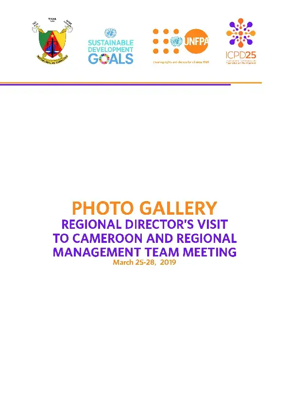 Photo Gallery: Regional Director's visit to Cameroon and Regional Management Team Meeting